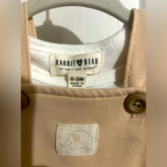 COPY - NWOT RABBIT BEAR OUTFIT SET 0-3M - Picture 2 of 5